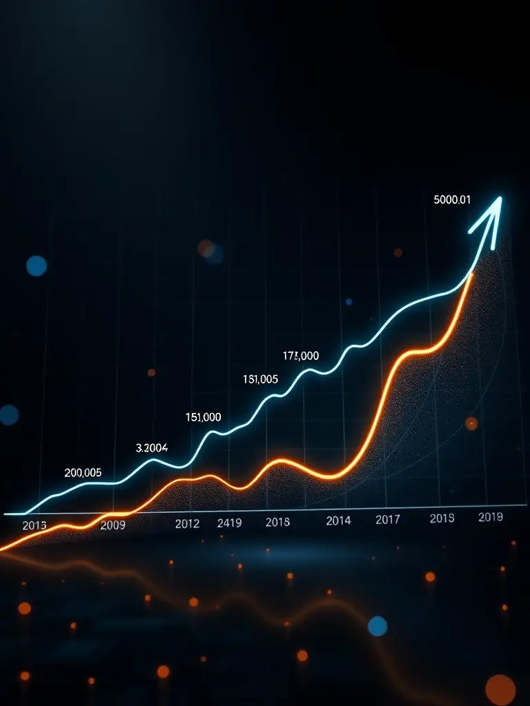 A graph showing the potential growth of ABScoin investments through participation in Raydium liquidity pools, with clear indicators of daily and monthly returns.