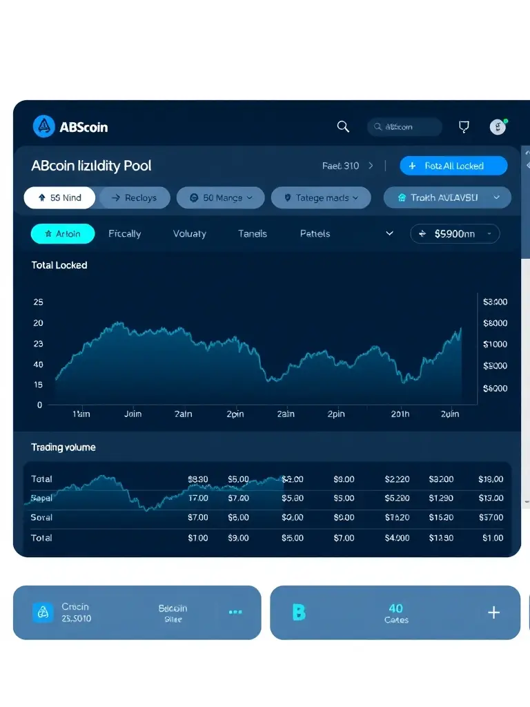 A screenshot of the Raydium platform interface, showcasing the ABScoin liquidity pool and its key metrics, such as total value locked and trading volume.